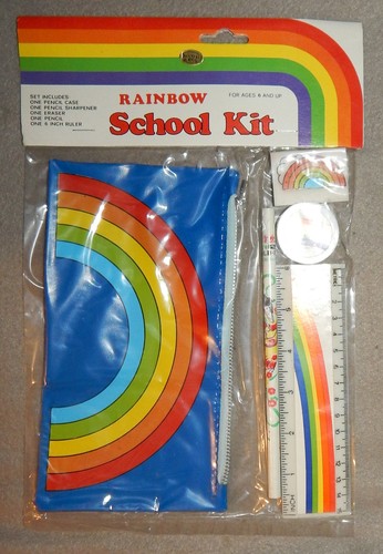 Vintage blue with rainbow - vintage,