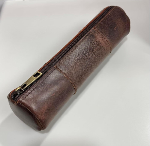 Vintage leather pencil case - vintage,