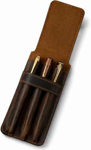 Leather pen case for - leather, 3
