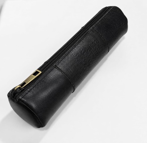 Vintage leather pencil case - leather,