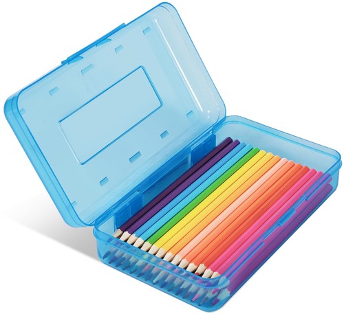 Colored plastic pencil box - colored,