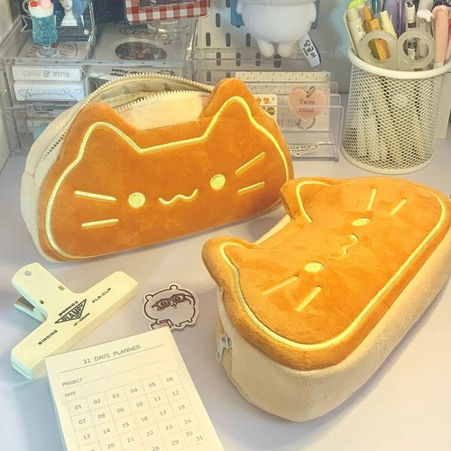 Cute cat plush pencil case - cute,