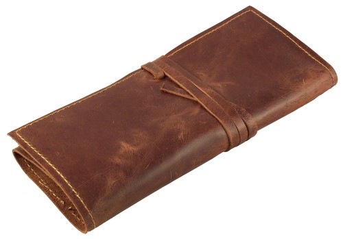 Leather pencil roll pen - leather,