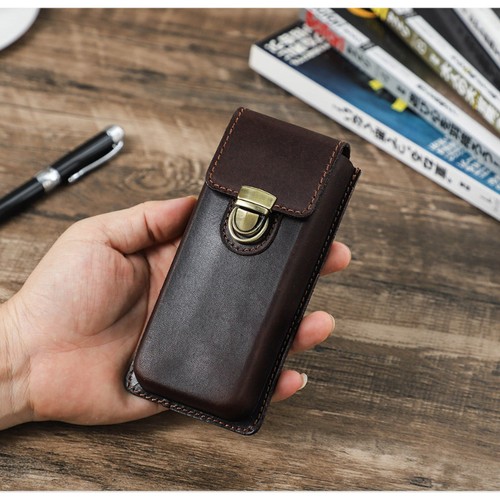 Full grain leather pen case - full,