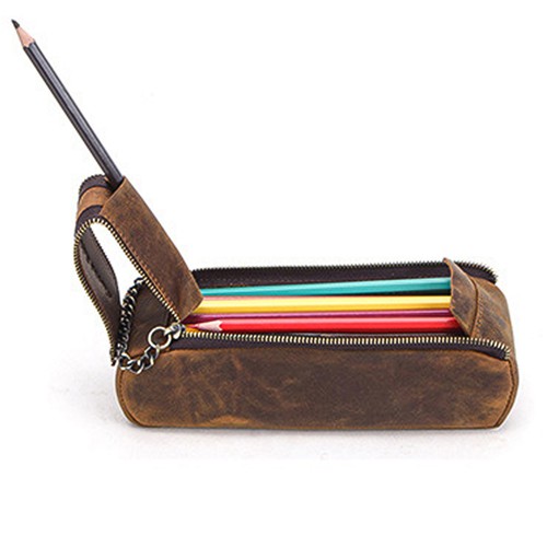 Genuine leather zipper - zipper, pen