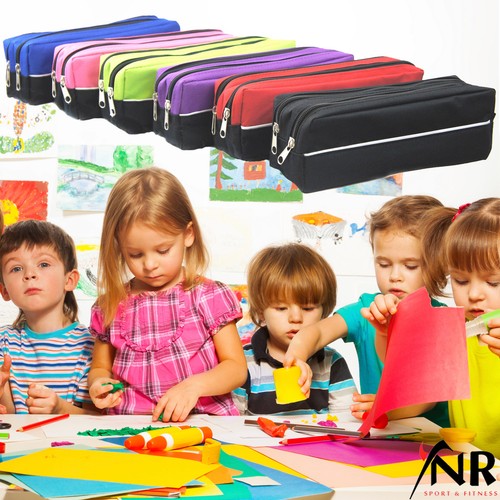 Large double zip fabric pencil - zip,