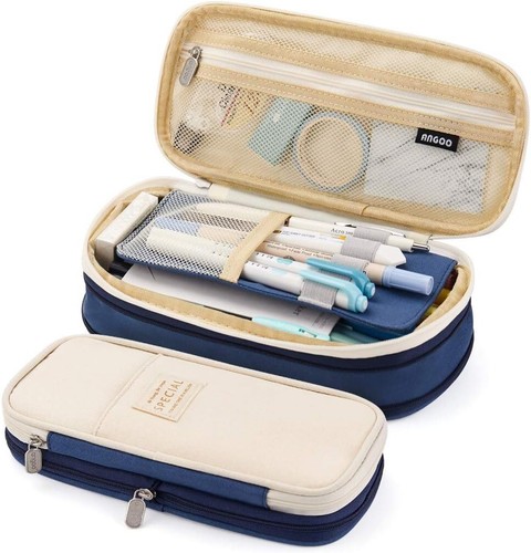 Blue big capacity pencil pen - blue,