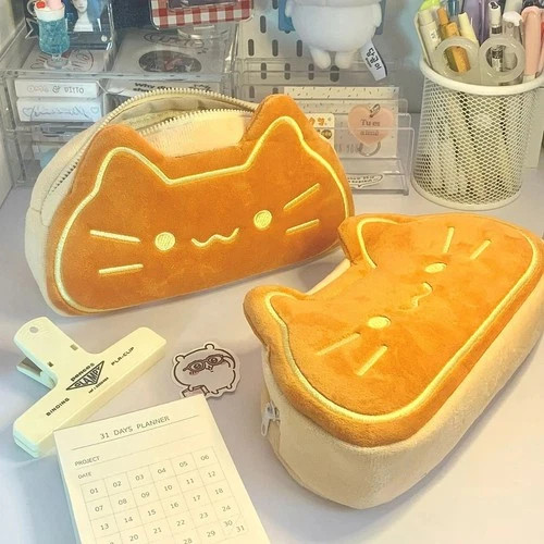 Caramel cat plush pen - plush, case