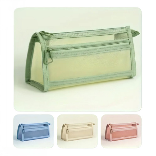 Clear mesh pencil case - clear,