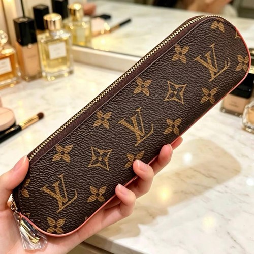 Brown monogram pencil pouch - brown,